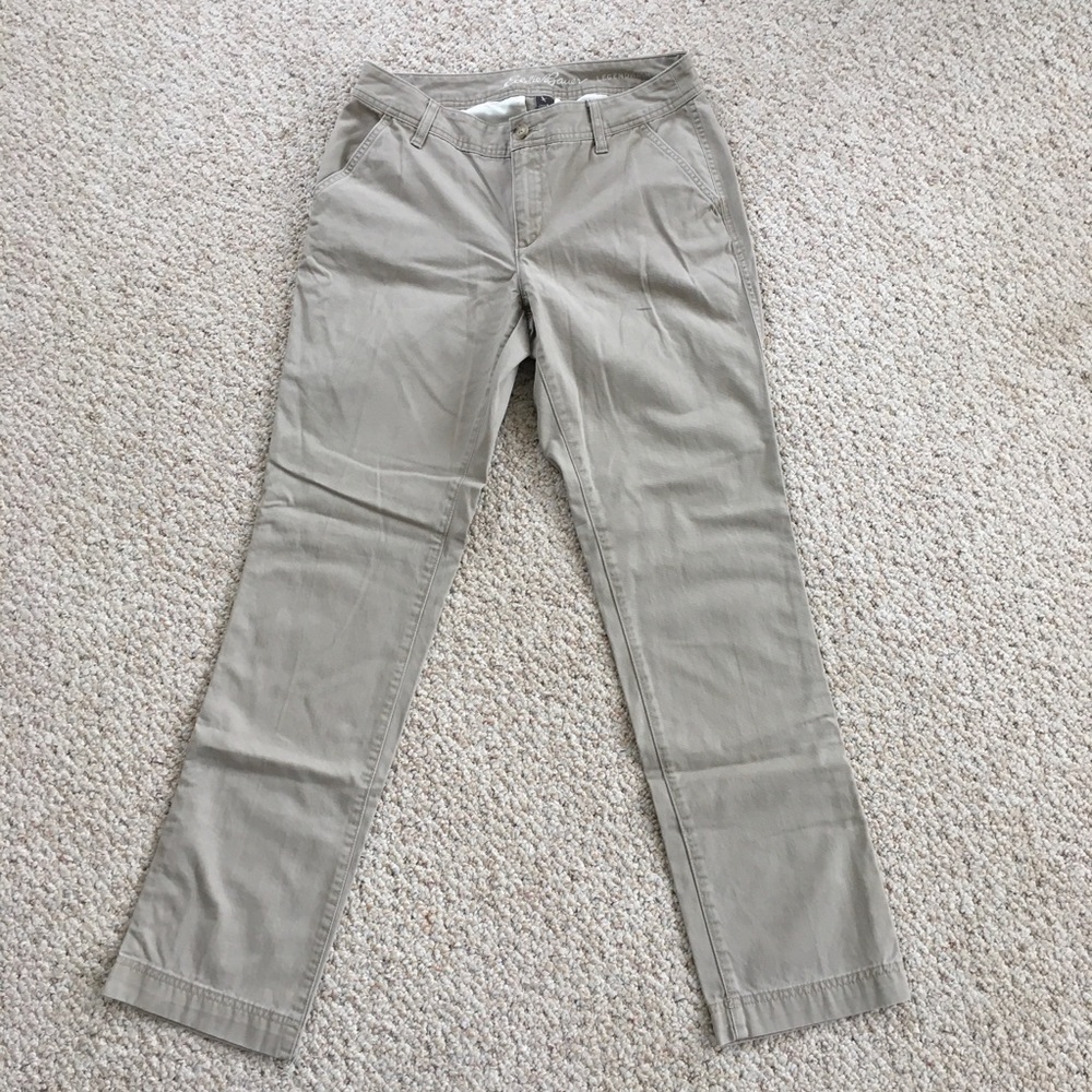 Eddie Bauer Curvy Fit Straight Leg Khaki Pants